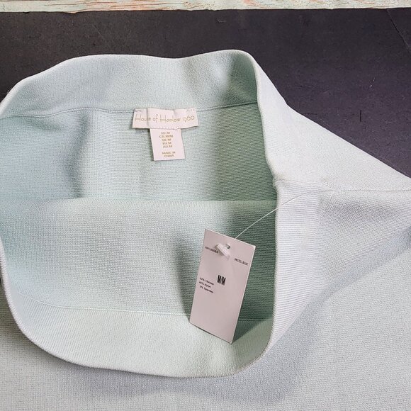 House Of Harlow 1960 Medium Knit Stretch Skirt Pastel Blue New With Tags - Picture 6 of 8